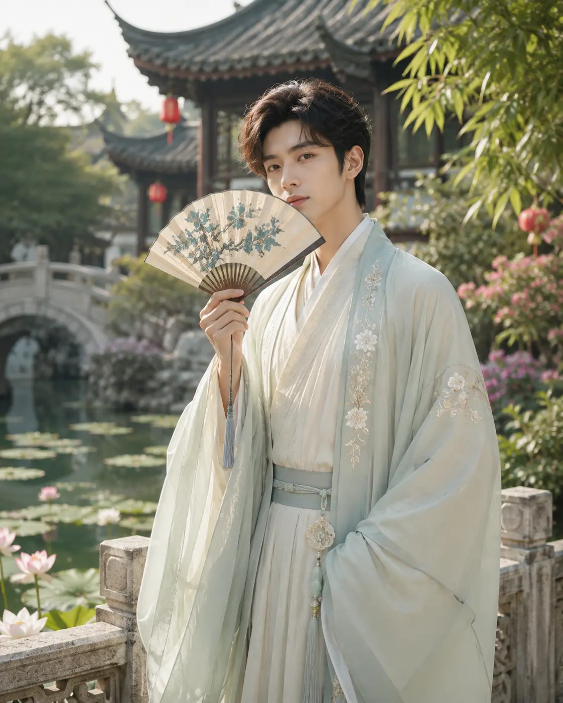 Elegant Hanfu Garden Portrait