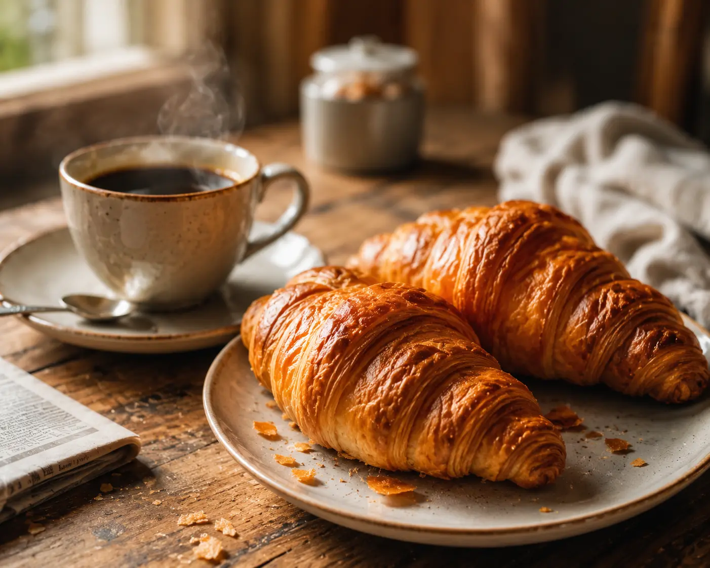 Croissant and coffee