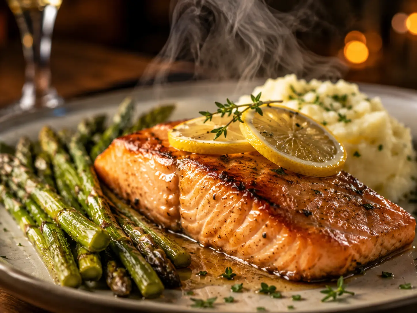 Grilled salmon plate