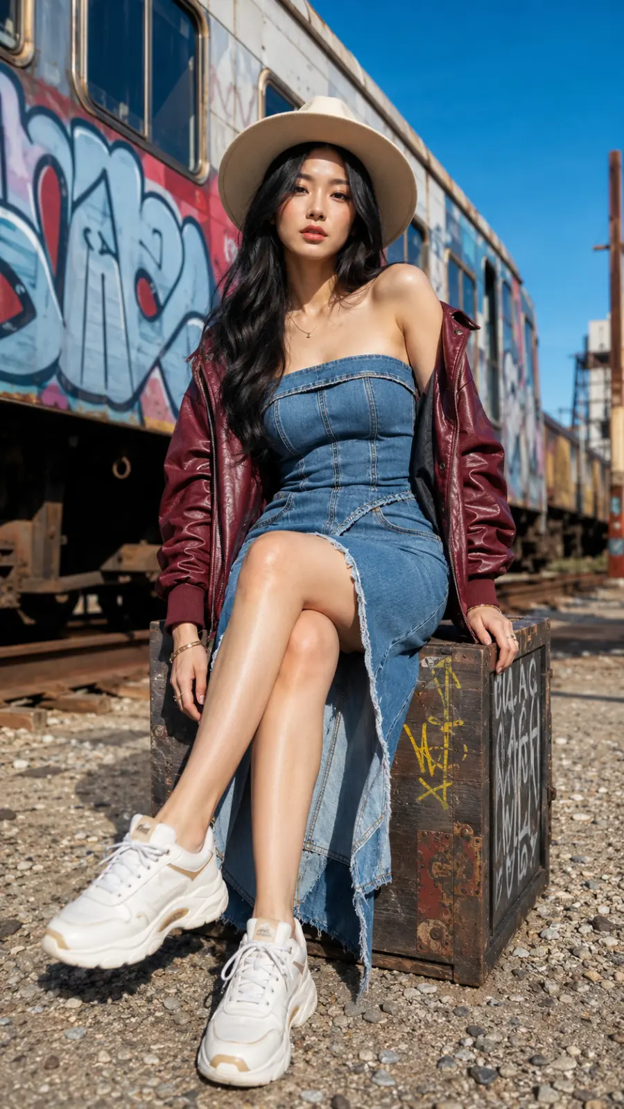 Urban Denim Muse in the Rail Yard