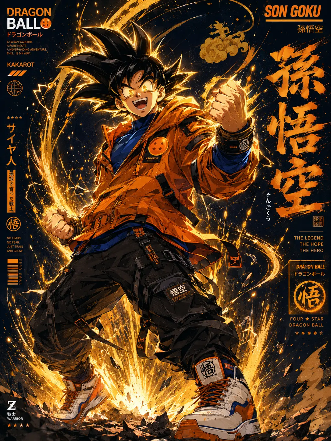 Son Goku Streetwear Techwear Anime Poster