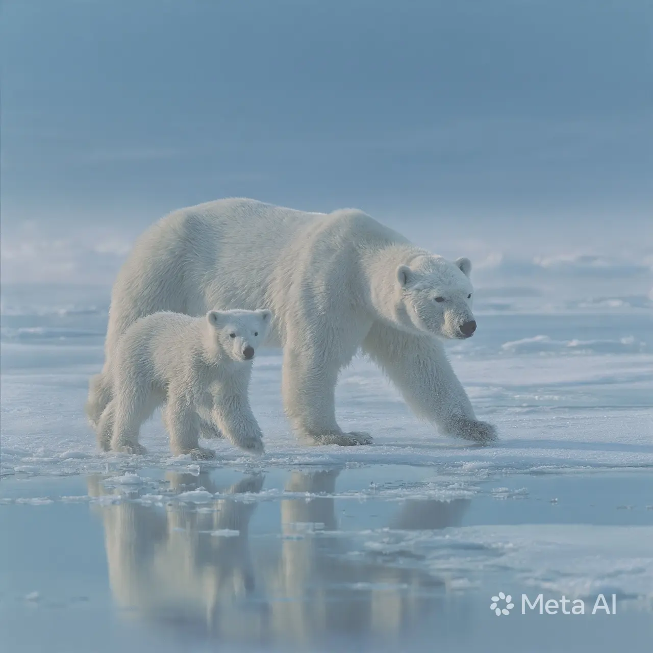 Polar bear and cub