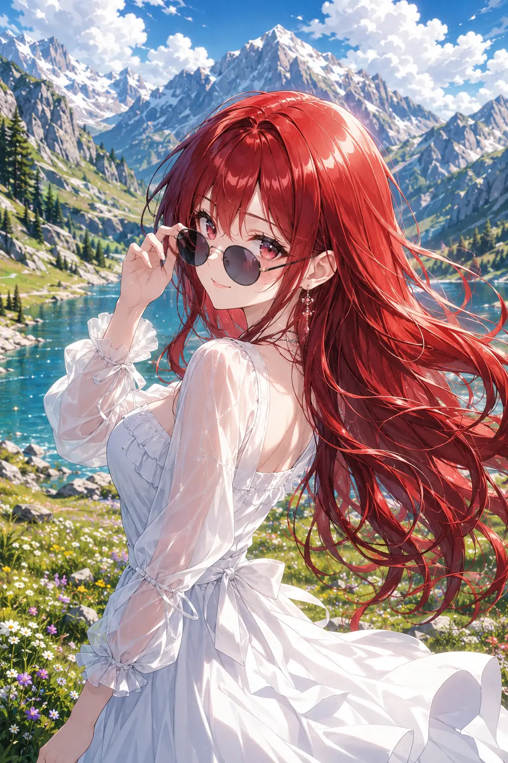 Windblown elegance by the alpine lake