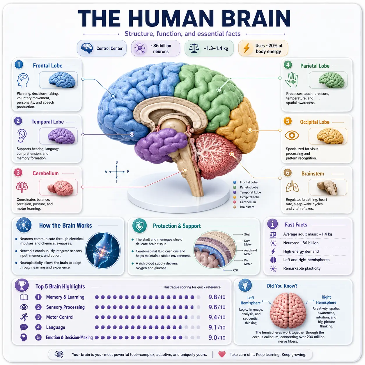 The human brain: structure & function