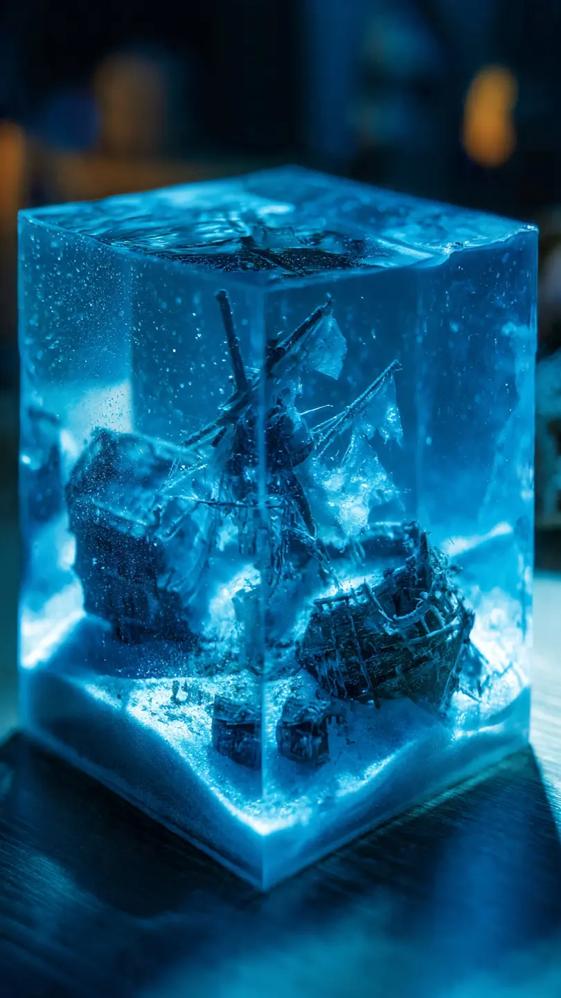 Sunken pirate shipwreck diorama