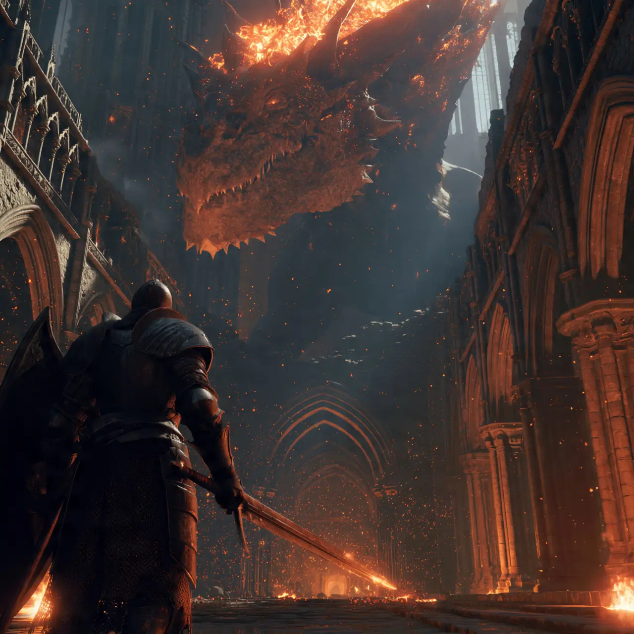 Knight Versus the Cathedral Dragon