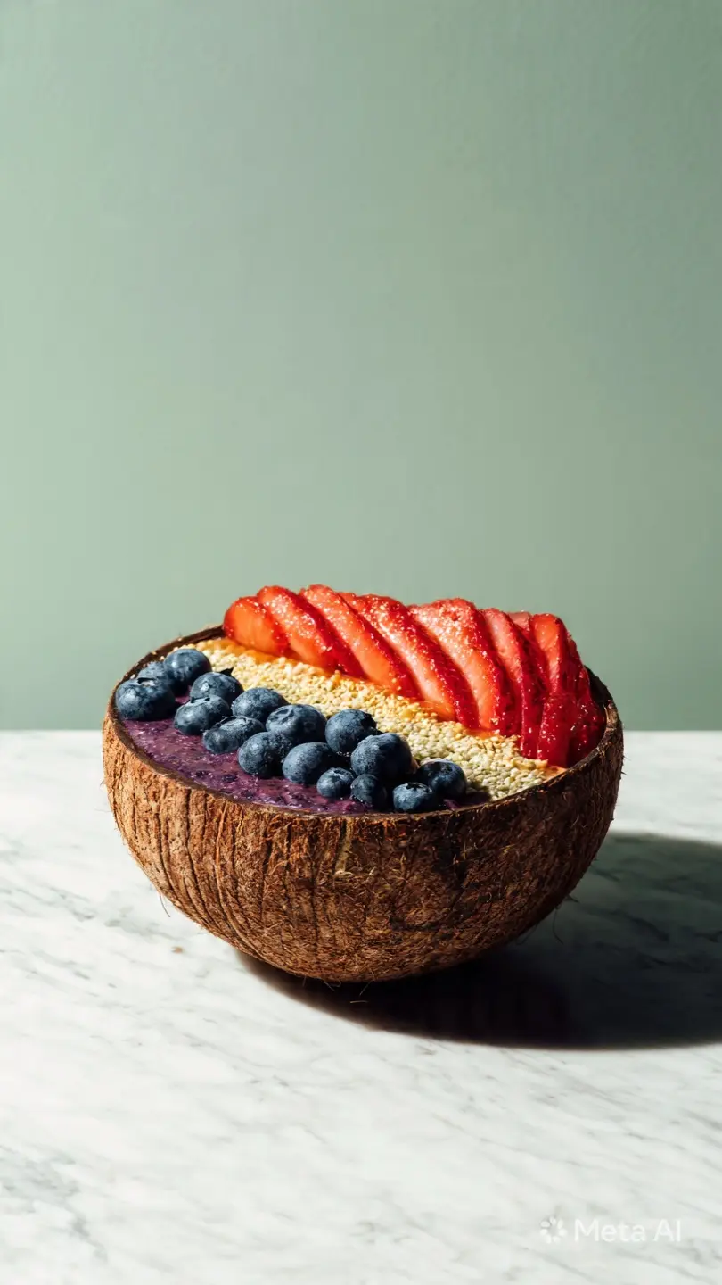 Acai Bowl in a Coconut Shell