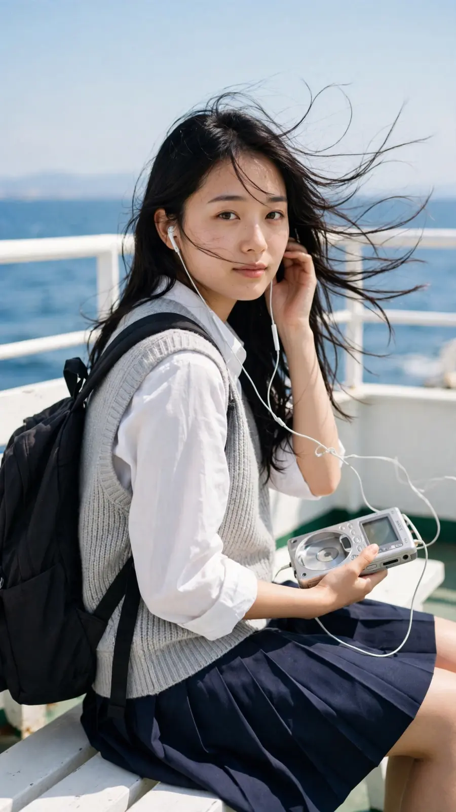 Windswept Ferry Portrait