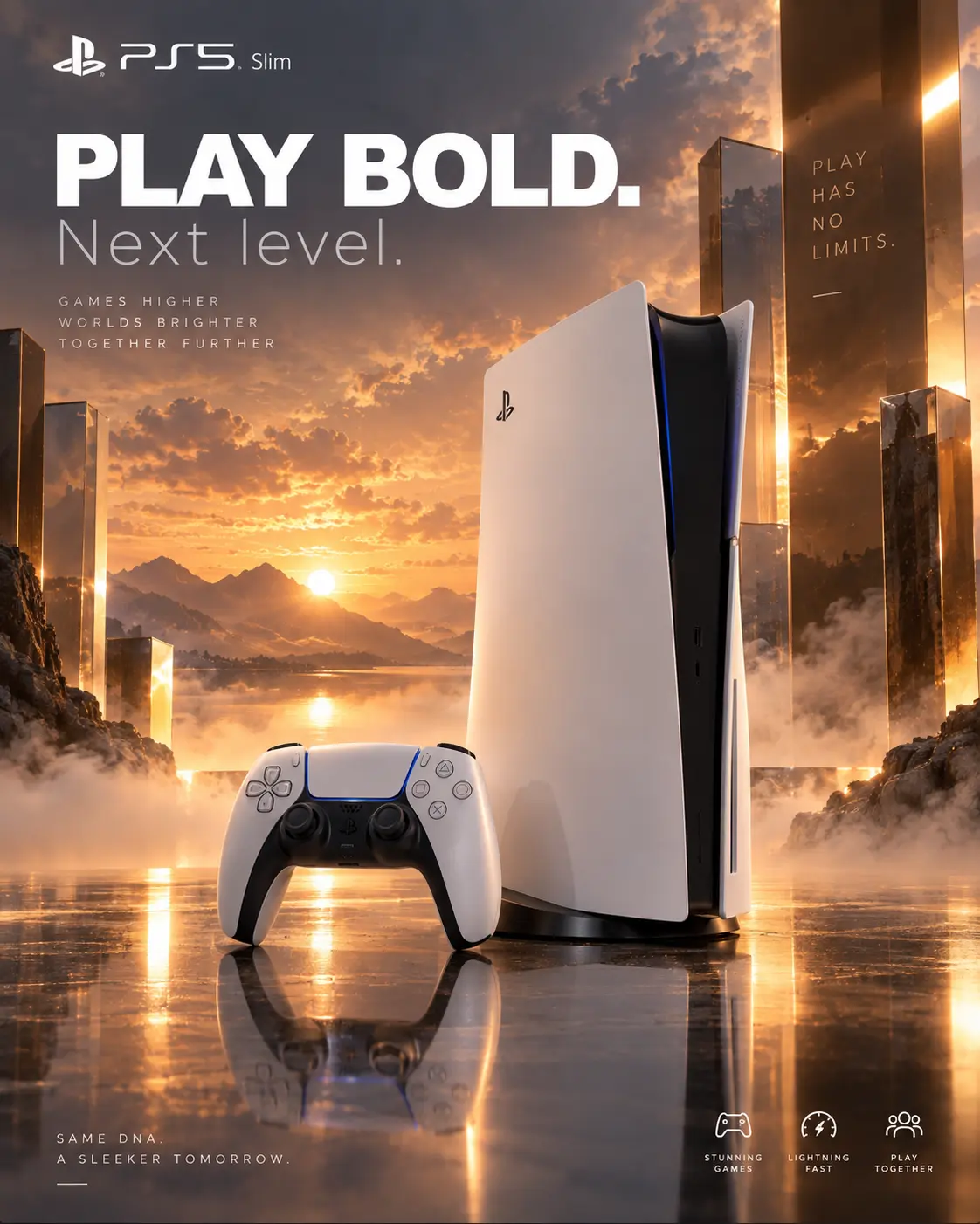 PS5 Slim: Play Bold in Golden Horizons