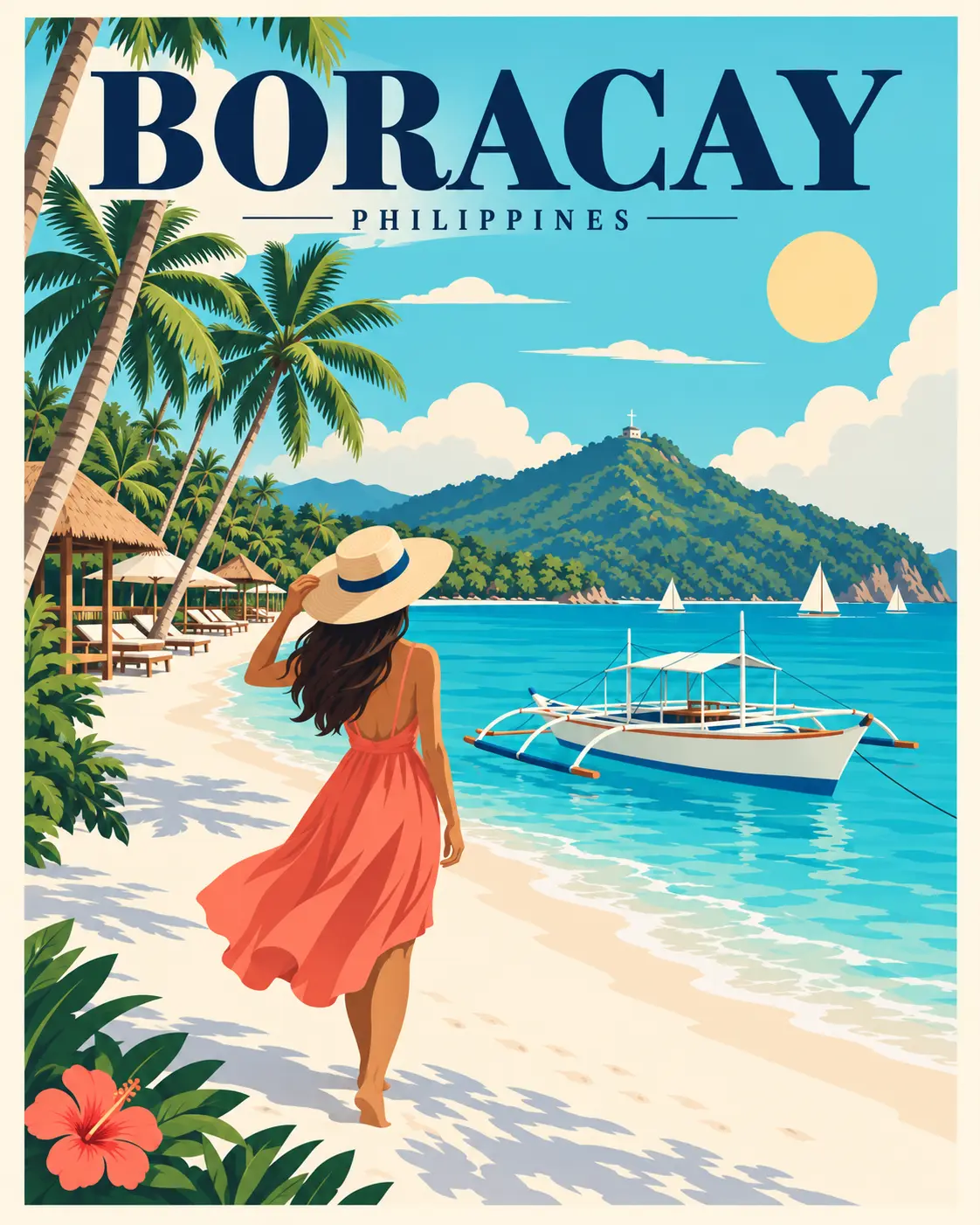 Boracay Tropical Travel Poster