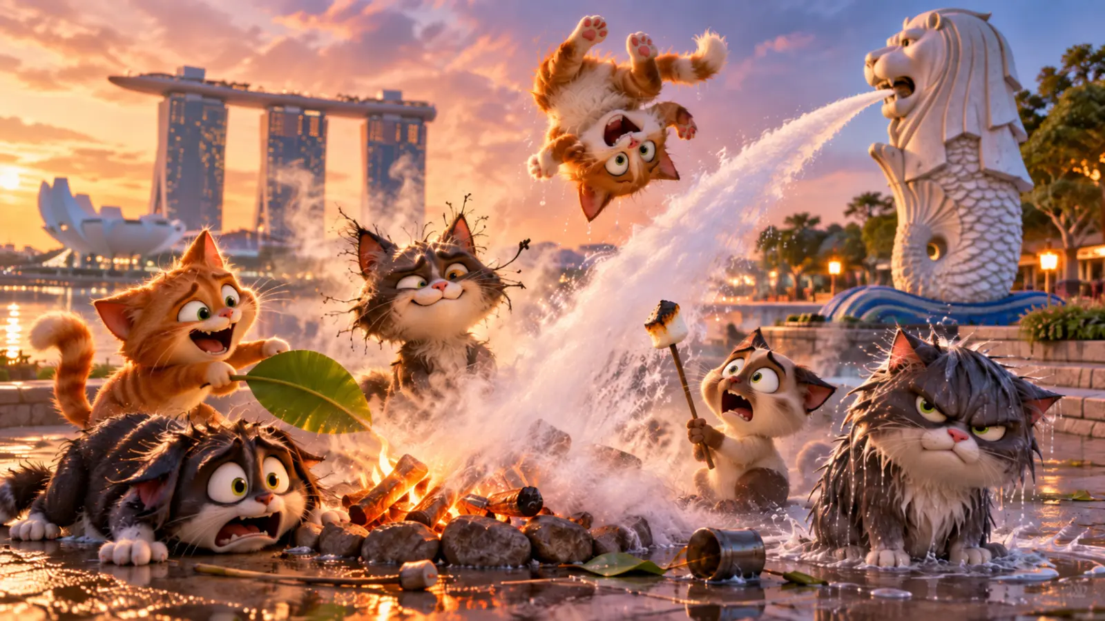 Sunset Splash at Marina Bay