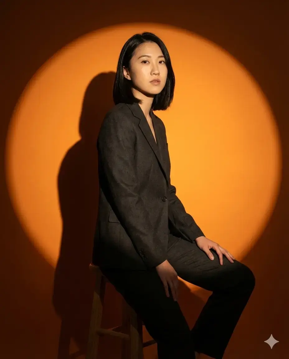 Professional Portrait with Warm Ambient Lighting