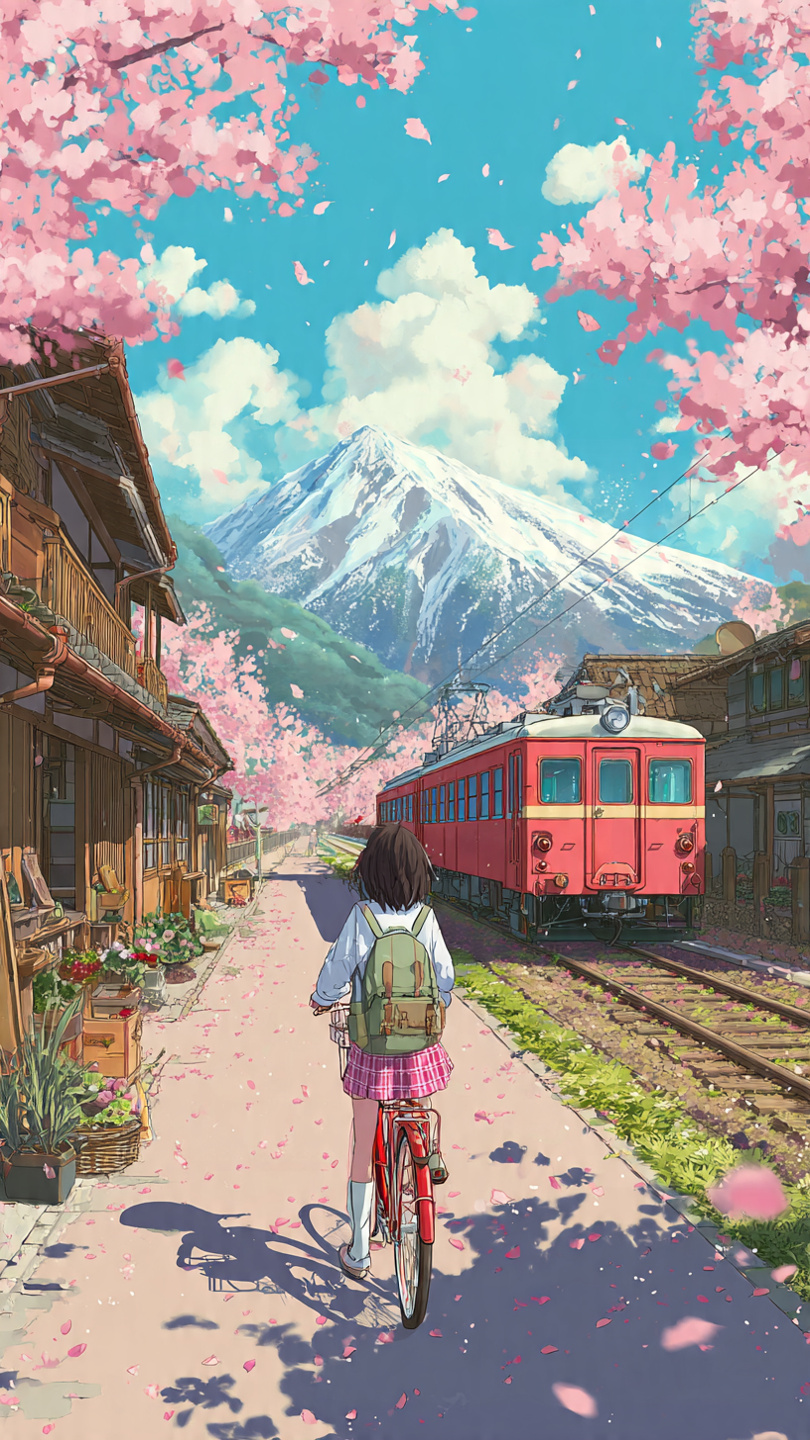 Spring Ride | Anime Cherry Blossom Journey