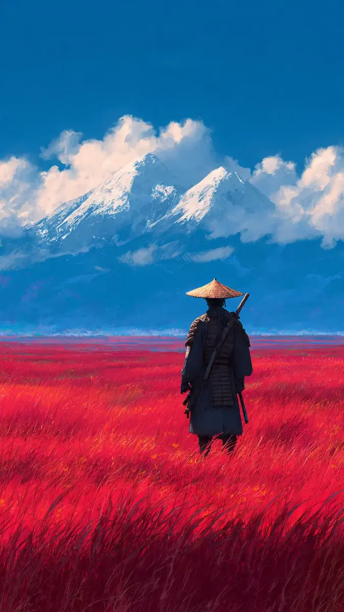 The Lone Warrior | Samurai in Crimson Fields