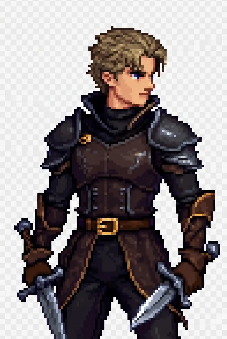 16-bit Pixel Art Rogue Character Sprite