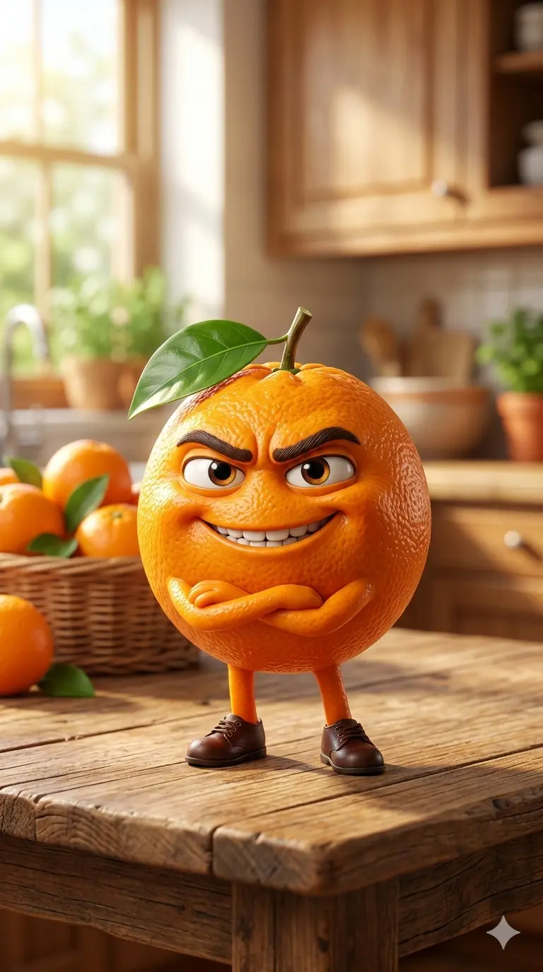 Angry Orange Character