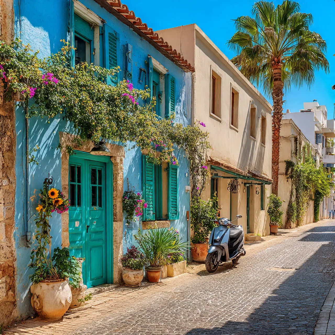 Mediterranean Street in Bloom