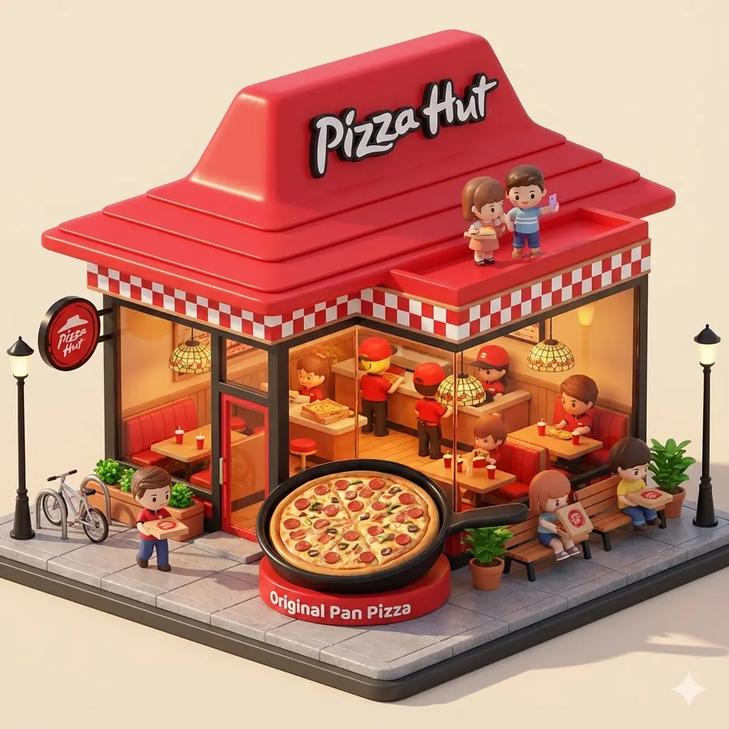 Pizza Hut chibi-style miniature