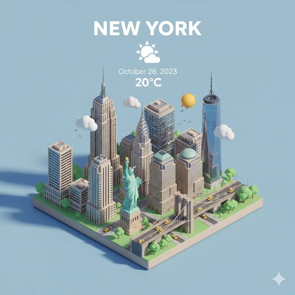 New York City Isometric 3D Miniature Diorama