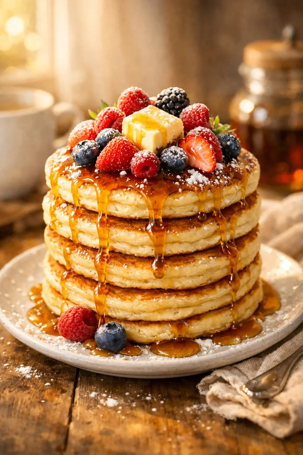 Fluffy Pancake Breakfast Stack