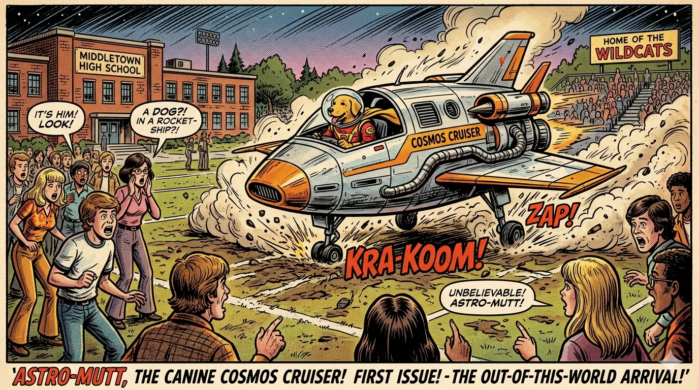 Astro-Mutt's Galactic Gridiron Landing!