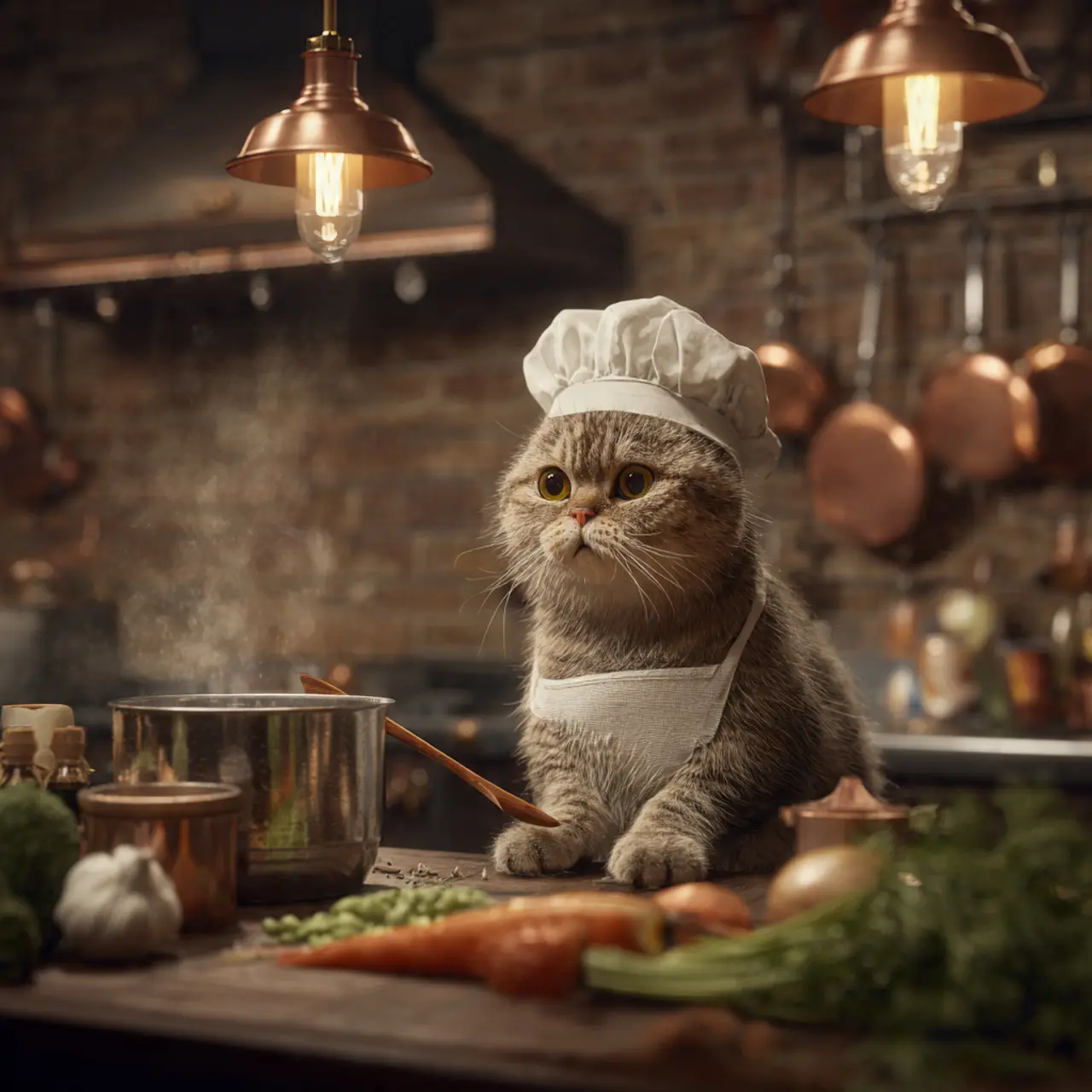 Chef Cat in the Kitchen