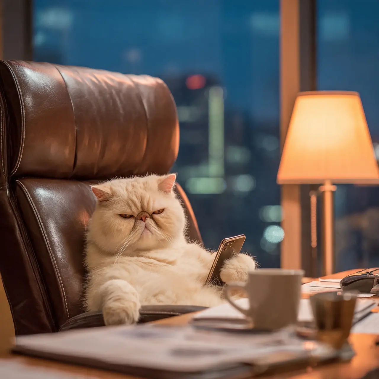 Cat on a Business Call