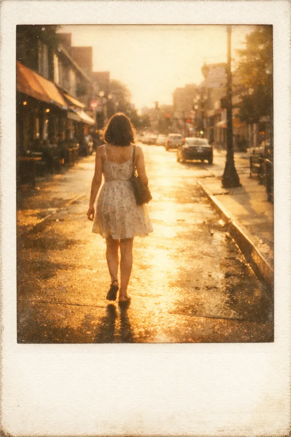 Vintage Polaroid Street Scene