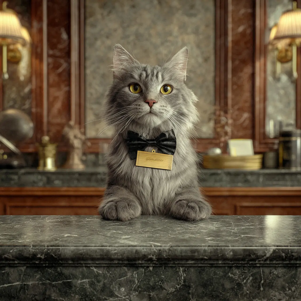 Cat as a luxury hotel manager