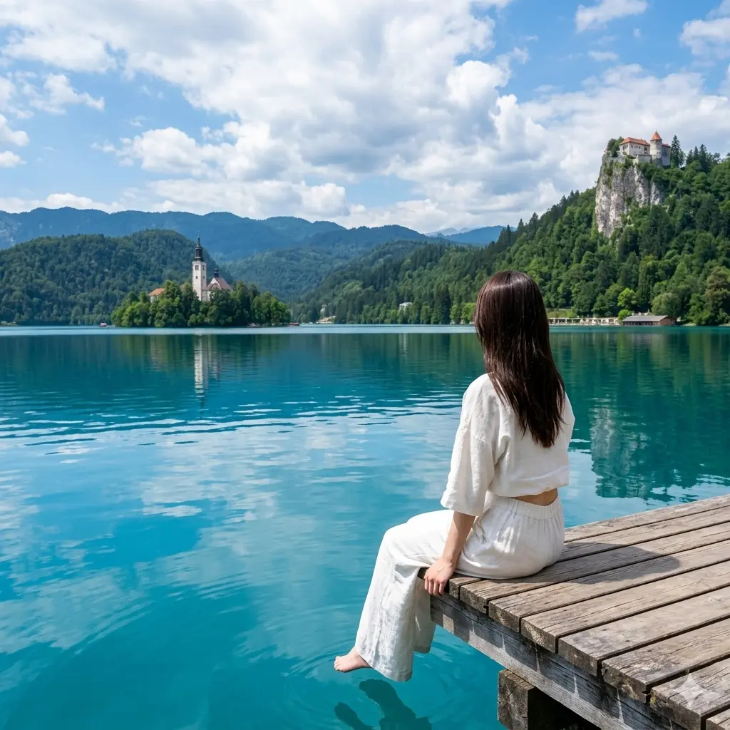 Quiet Reflection on the Docks of Lake Bled