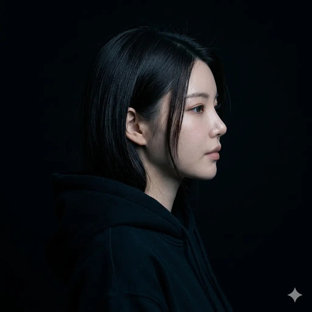 Low-Key Portrait Study in Black