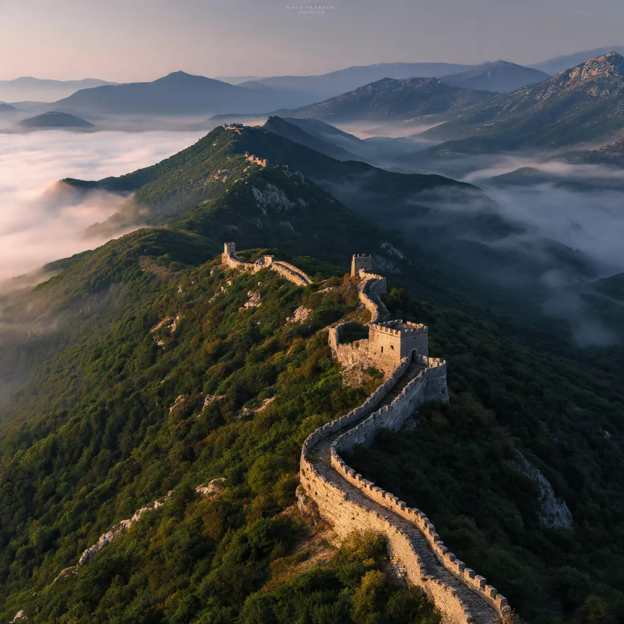 Morning Mist Over the Great Wall
