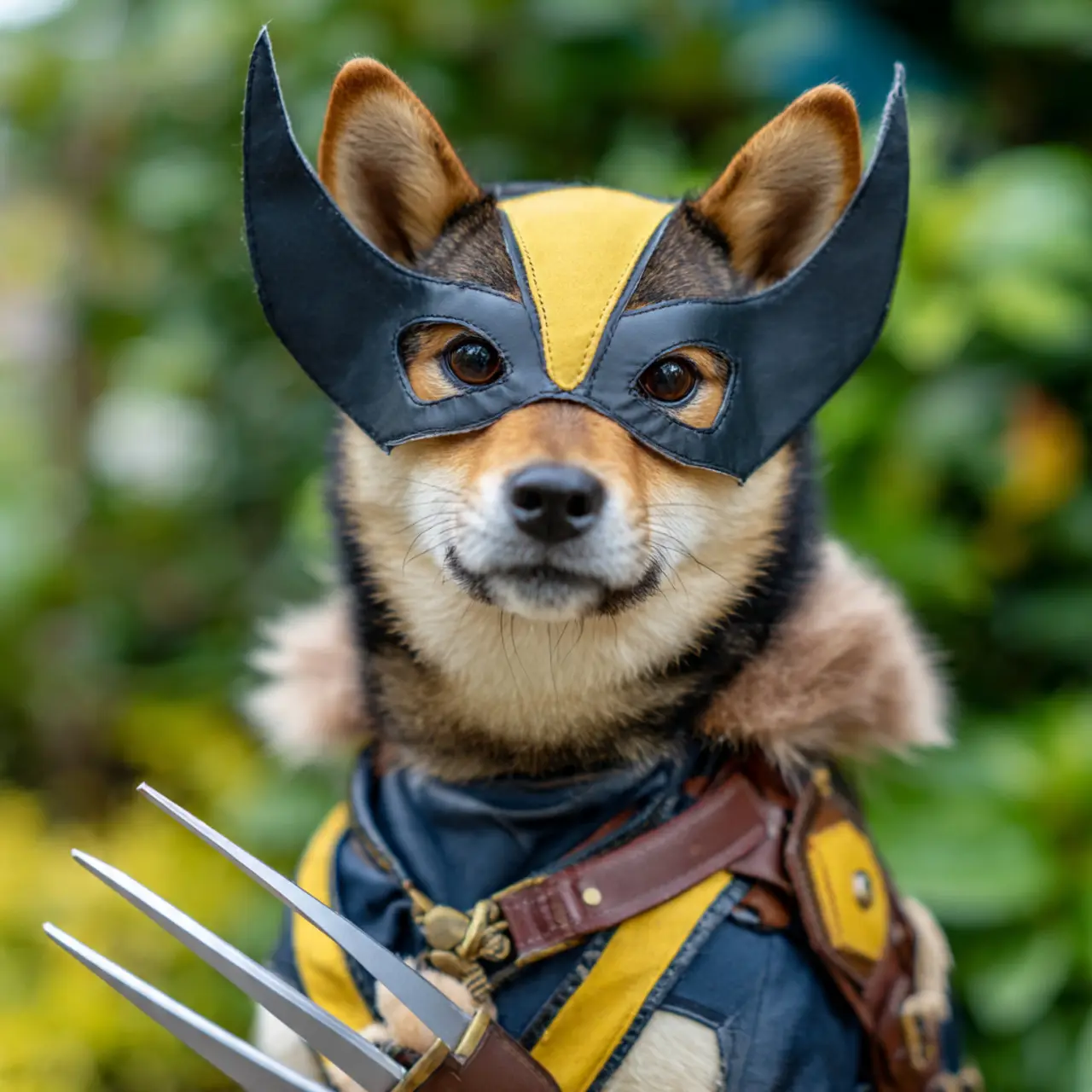 Shiba Inu Suited Up as a Mutant Claw Fighter