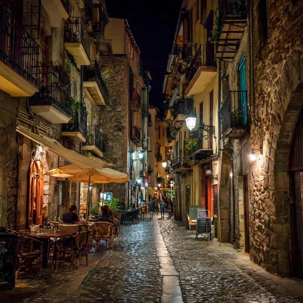 European Night Street