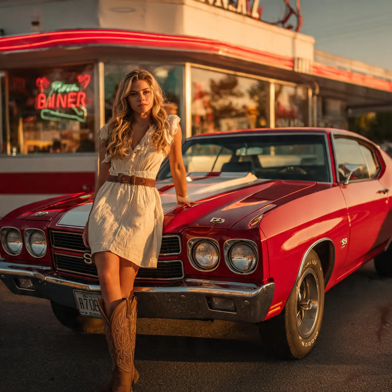 Sunset at the Neon Diner