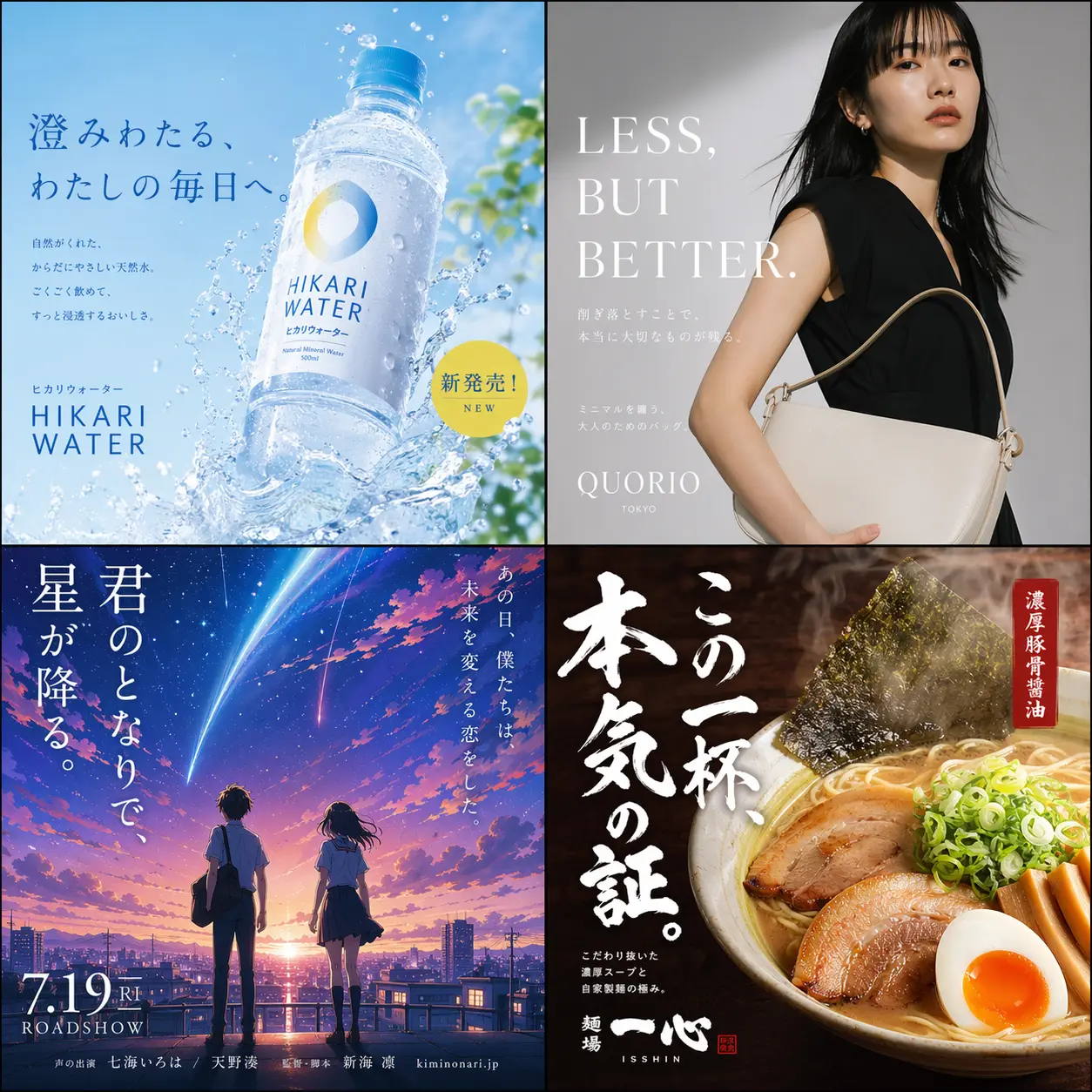 Japanese advertisements in vibrant collage