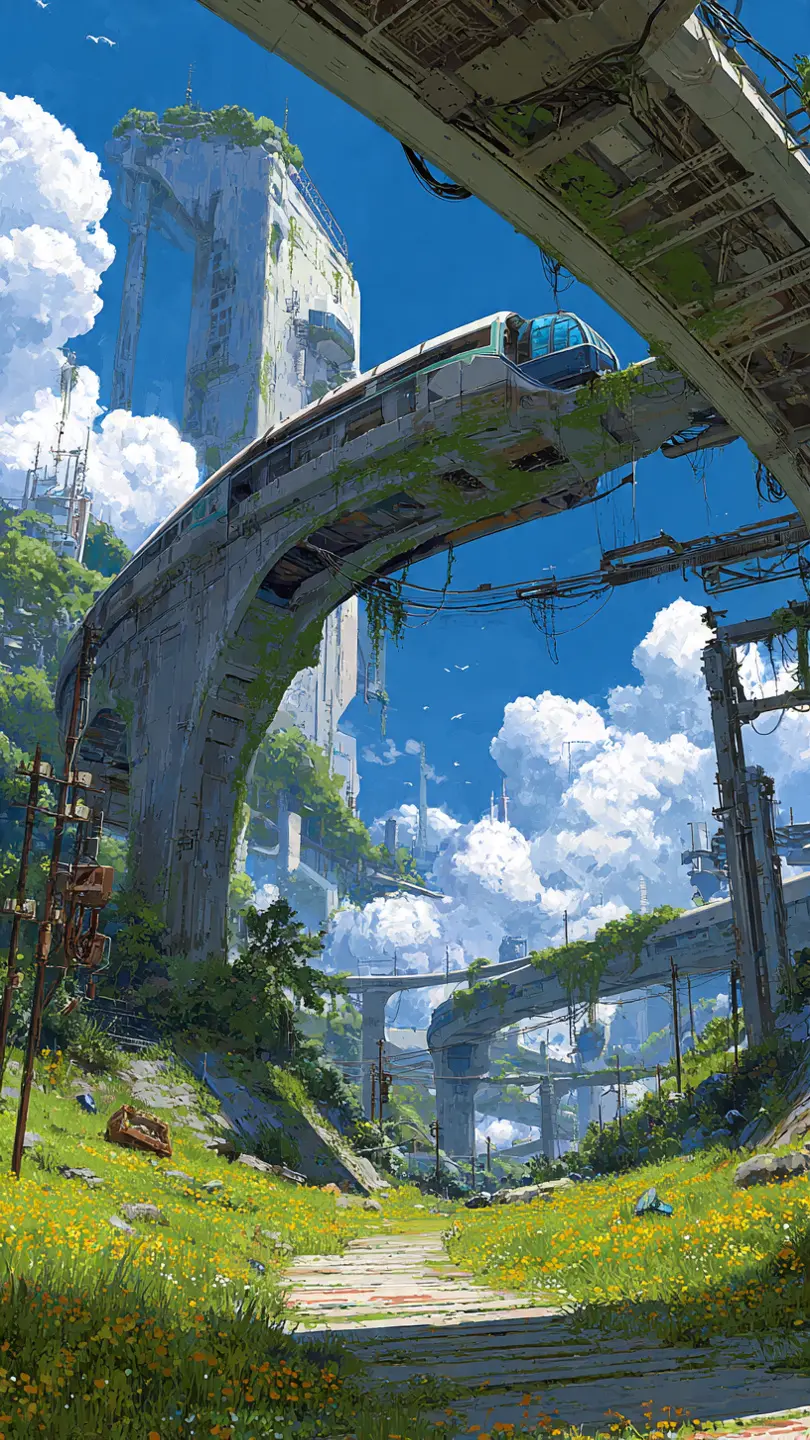 Ruined futuristic city