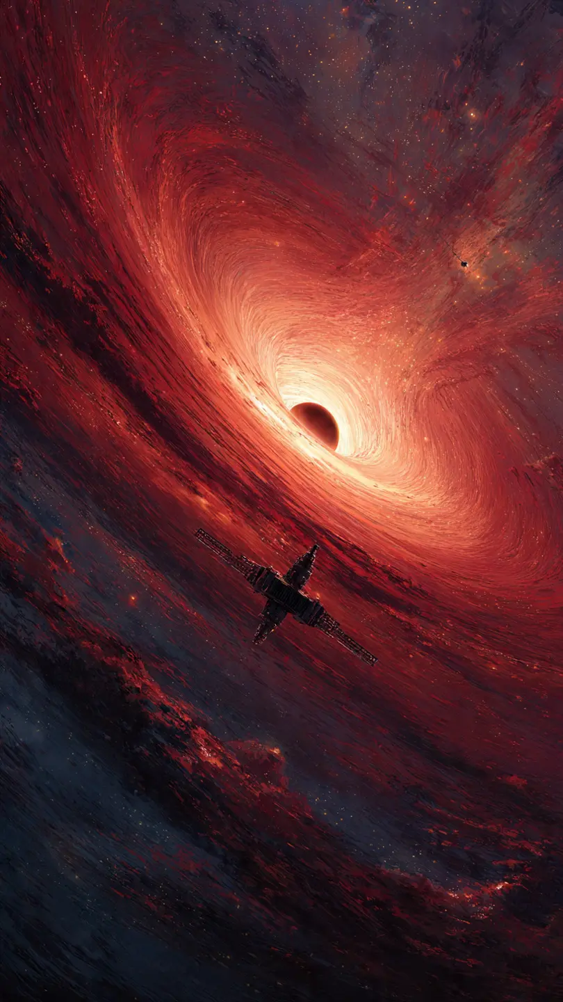 Spacecraft hovering near black hole