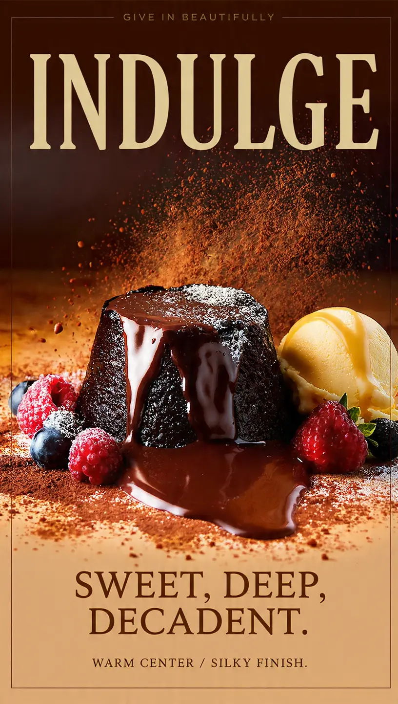 Luxury dessert advertising poster