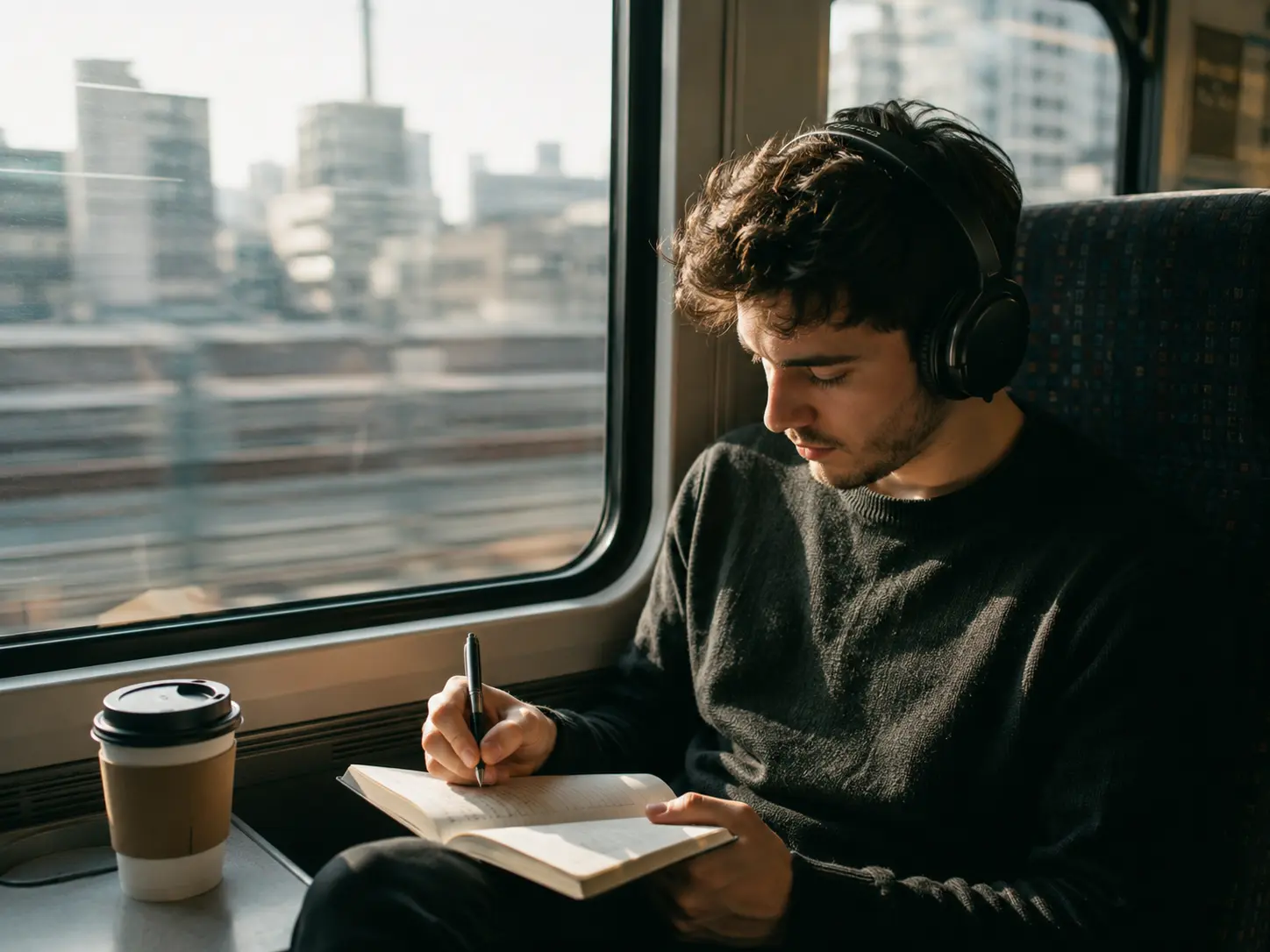 Train journaling commute