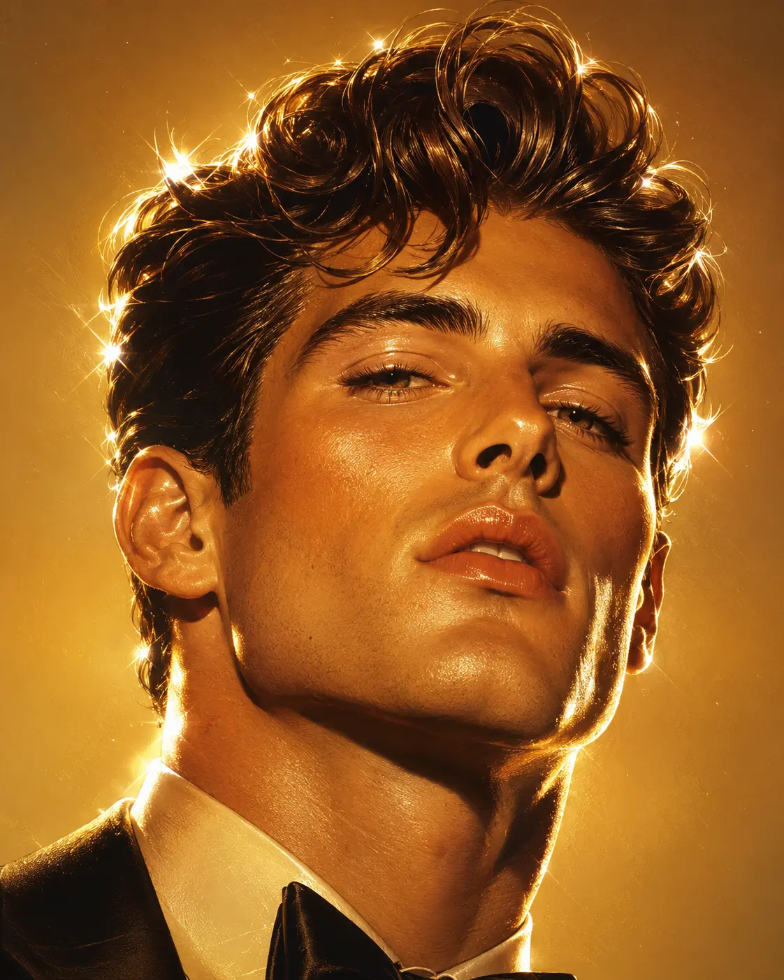Golden Retro Glamour Male Portrait