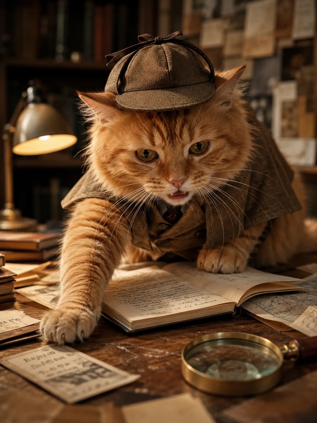 Detective cat